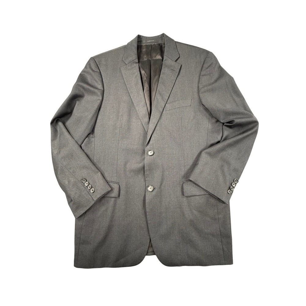Hugo Boss Blazer Mens 42R Grey Excellent Reda Super 100 Wool Sport Coat USA‎